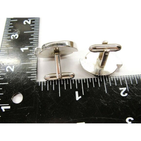 Swordfish Cufflinks Silver Tone Mirrored Finish Tux Shirt Dress Suit Vintage - Picture 7 of 8